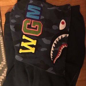 Bape shark hoodie full zip up